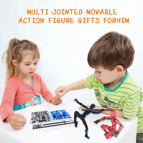 T13 Action Figure,Robot Action Figure,T13 Action Figure 3D Printed Multi-Jointed Movable,13 Action Figure Dummy,Decorations for Action Figures,Random Weapon Color(Pink+Yellow+Green)