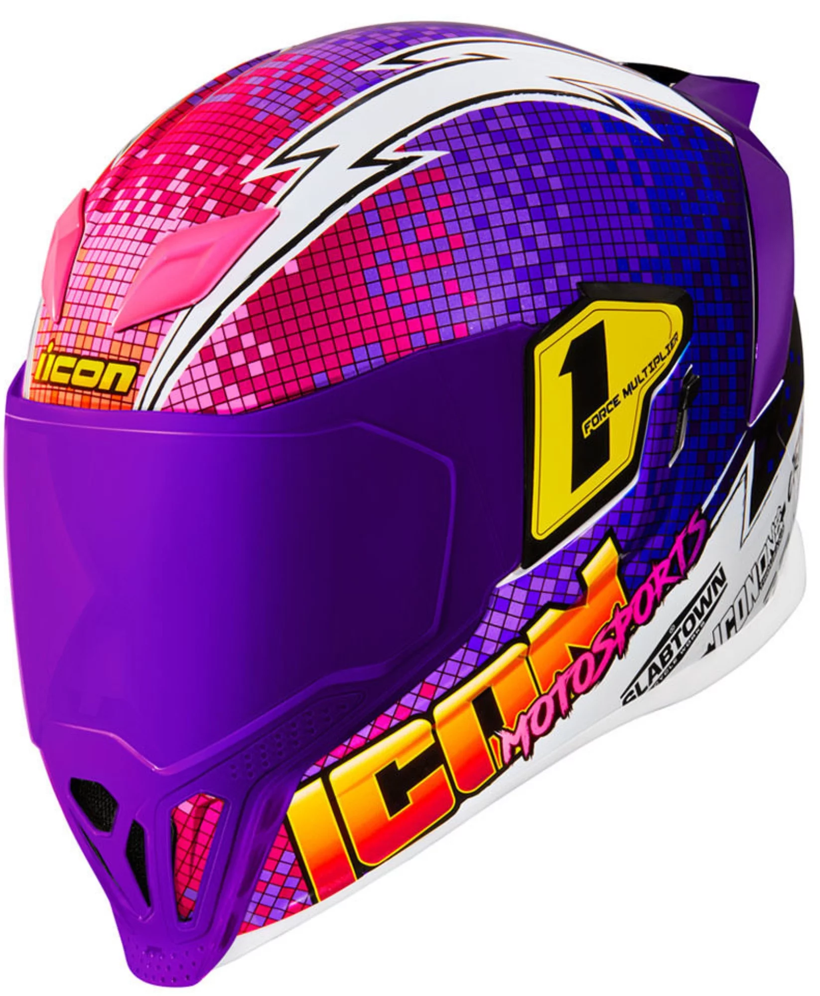 Icon Airflite Quarterflash Motorcycle Helmet Purple 3XL