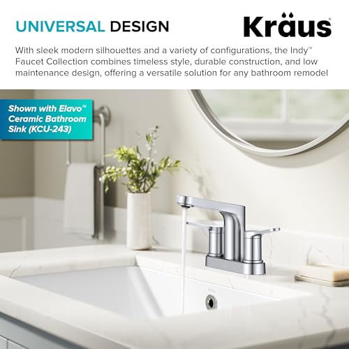 KRAUS Indy Single Handle One Hole Bathroom Sink Faucet in Chrome, KBF-1411CH