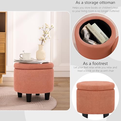 360° Swivel Accent Chairs with Ottoman, Modern Comfy Fabric Barrel Living Room Chair, Leisure Bedroom Armchair with Footstool, Blue