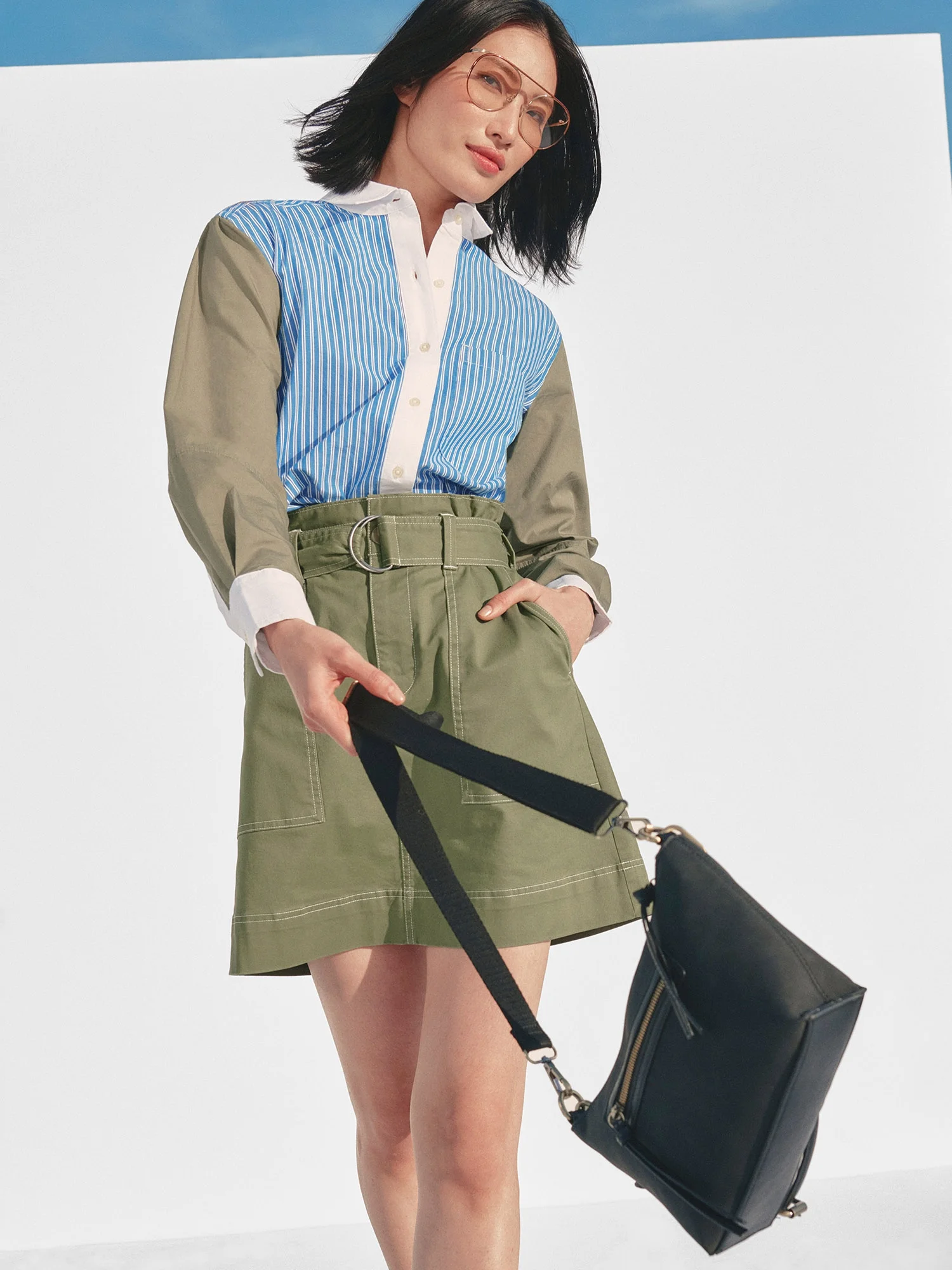 Free Assembly Women’s Paperbag Waist Mini Skirt, Sizes S-XXL