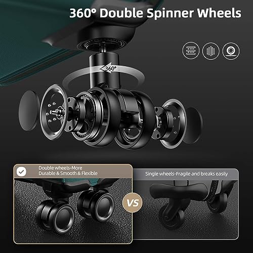 SHOWKOO Luggage Sets 3 Piece Softside Expandable Lightweight Durable Suitcase Sets Double Spinner Wheels TSA Lock Armygreen (20in/24in/28in)