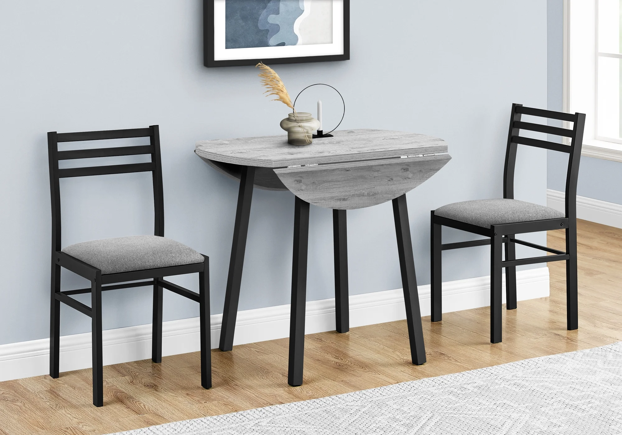 Gray Dining Table Set - 3pcs Set - Small - 35