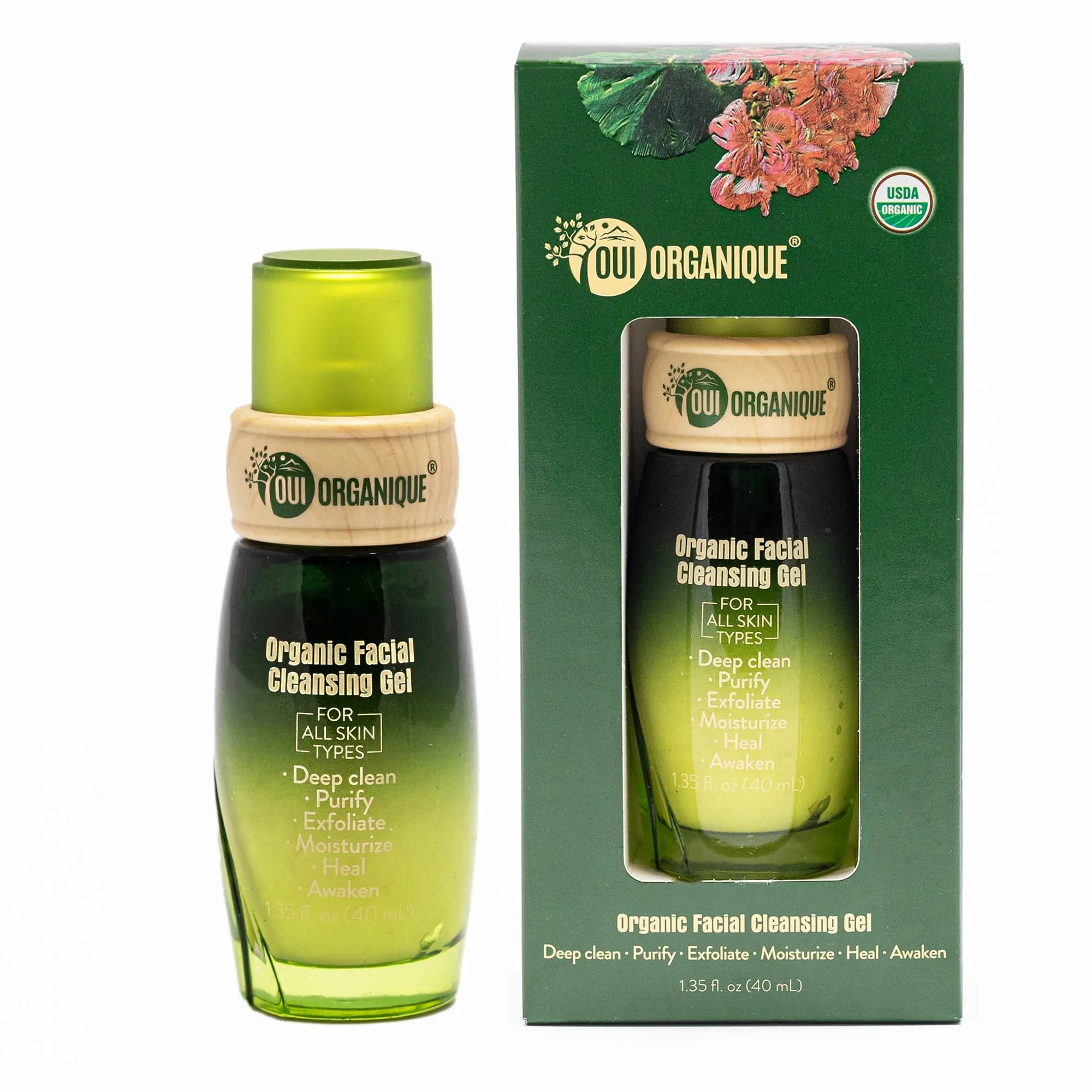 Certified Organic Facial Cleansing Gel with Geranium Oil for all skin types | sensitive skin