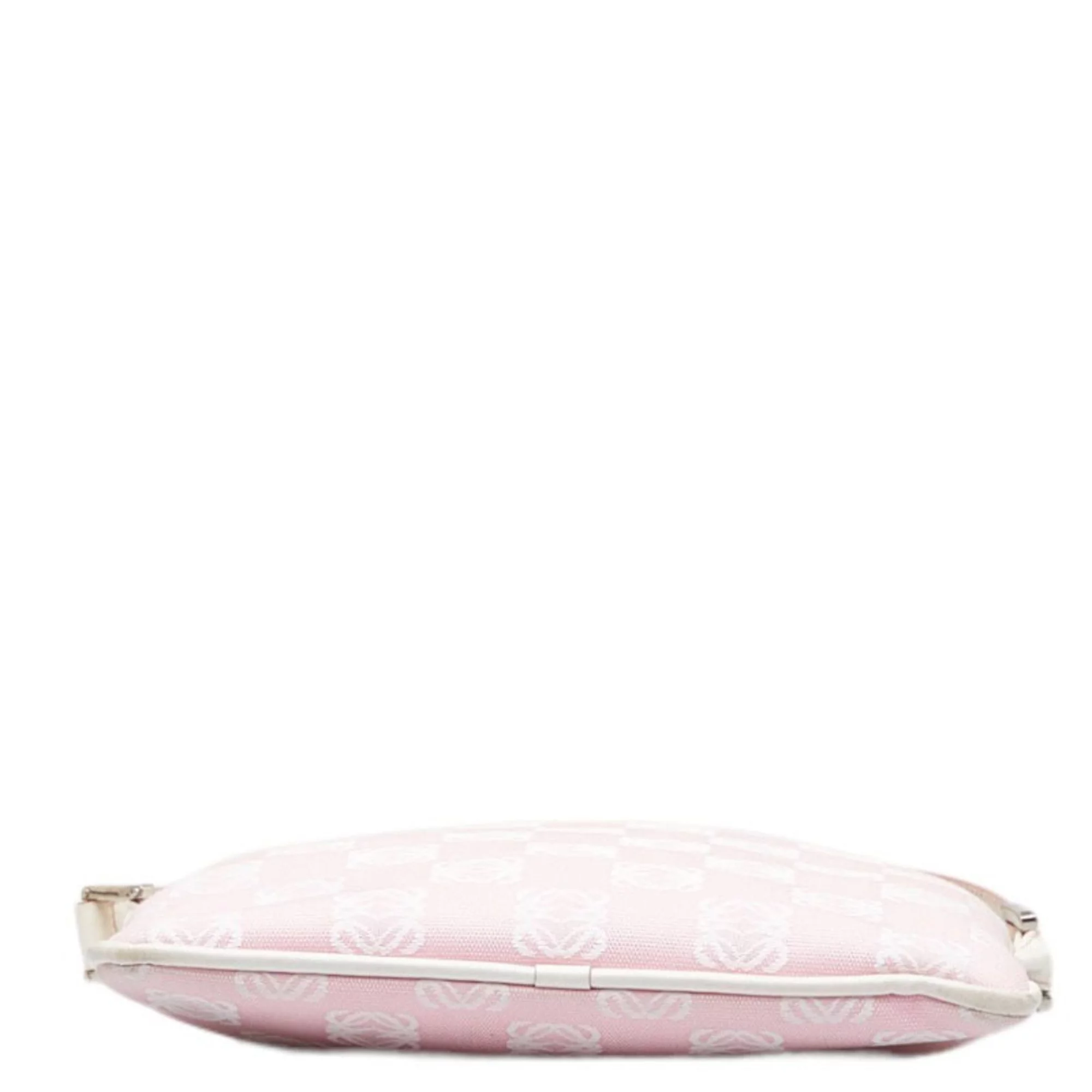 Pre-Owned Loewe Anagram shoulder bag 090401 pink white canvas leather ladies LOEWE (Fair)