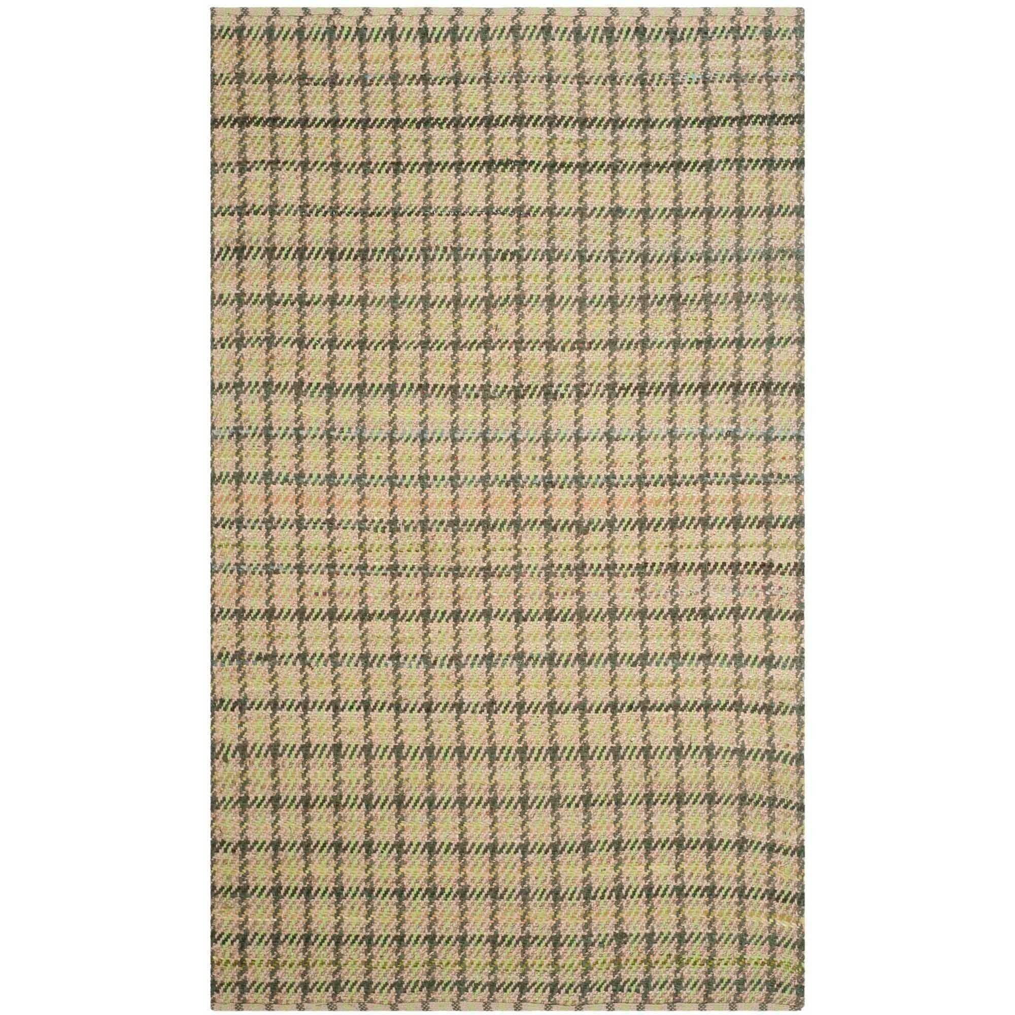 SAFAVIEH Cape Cod Josephina Checkered Geometric Area Rug, 5' x 8', Green/Natural