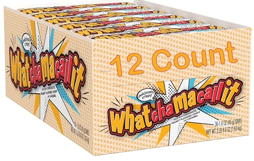 WHATCHAMACALLIT Chocolate Caramel Peanut Crisps Candy Bars, 1.6 oz (12 Count)