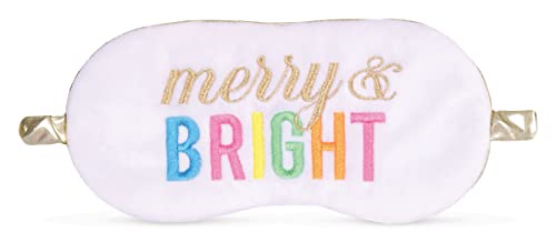 iscream Bright Holiday Satin-Lined Embroidered Fleece Sleep Mask - Ol' St. Nick