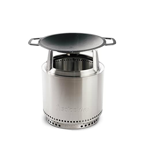 Solo Stove Ranger Cast Iron Wok Cooking Bundle 2.0 | Portable Smokeless Fire Pit, Stand, Woktop & Hub, Wood Burning, Removable Ash Pan, Stainless Steel/Cast Iron, H: 22in x Dia: 14.25in, 31lbs