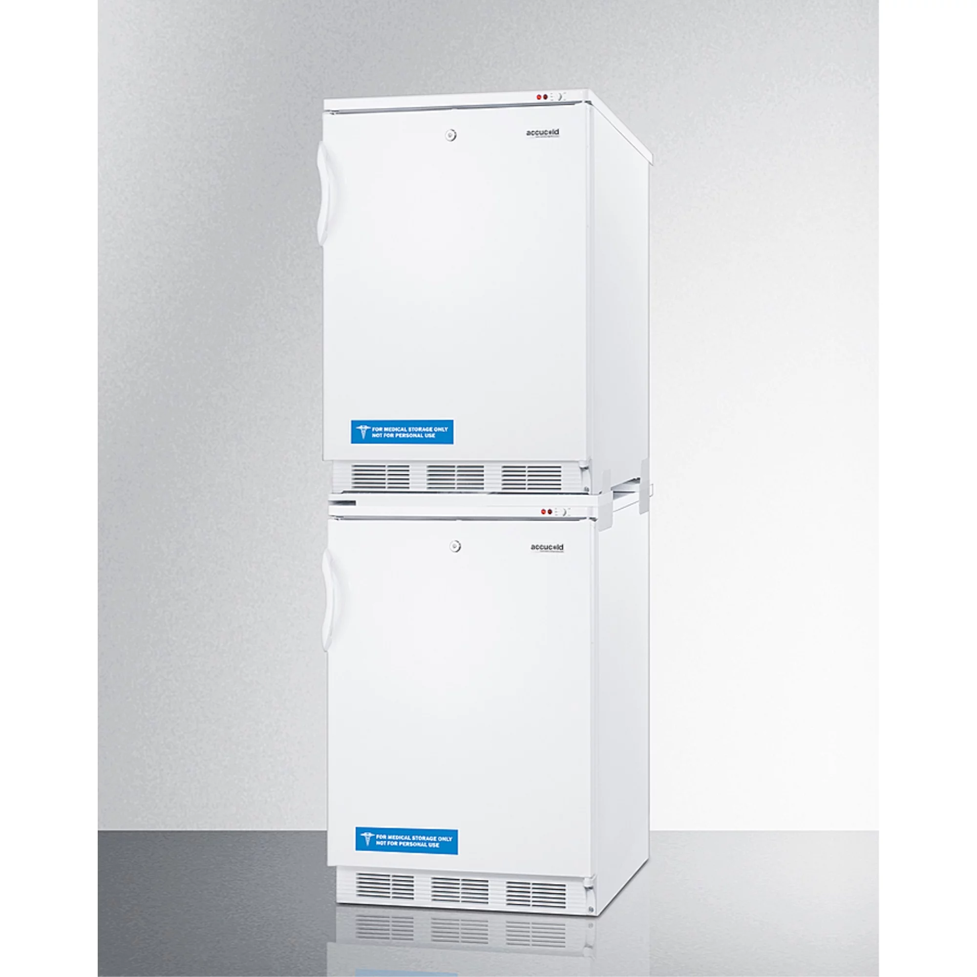 Two VT65ML locking low temperature all-freezers with stacking kit