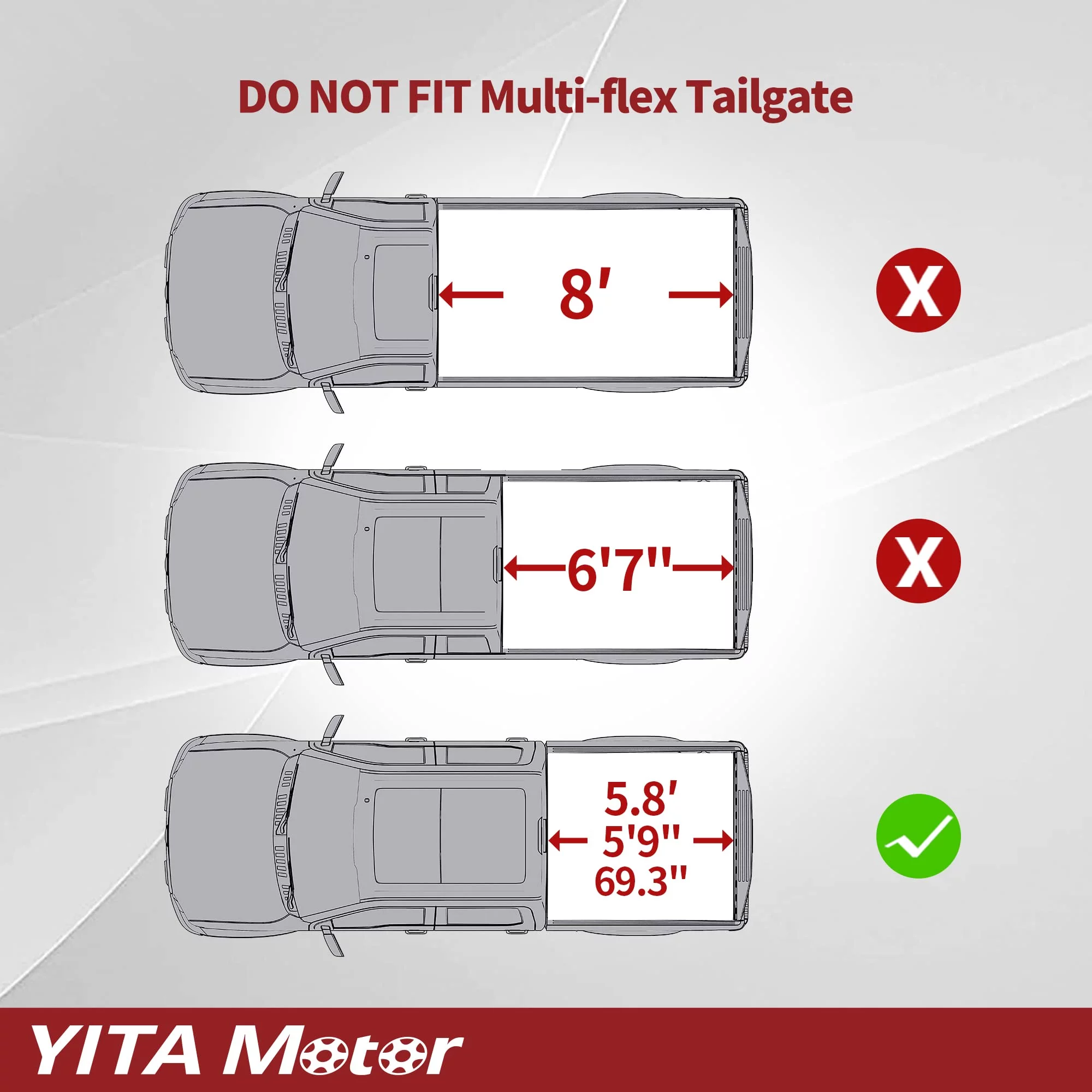 Ledkingdomus Soft Tri-fold Truck Tonneau Cover for 2019-2023 2024 Chevy Silverado/GMC Sierra 1500 5.8 ft Bed