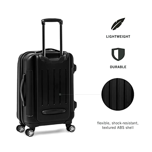 Kenneth Cole REACTION Renegade Luggage Expandable 8-Wheel Spinner Lightweight Hardside Suitcase, Navy Blue, 20-Inch Carry On