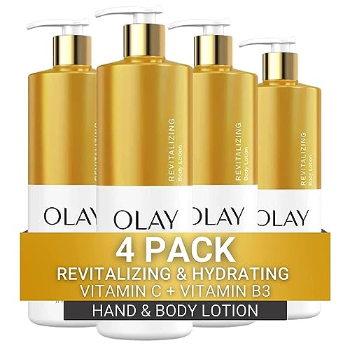 Olay Revitalizing & Hydrating Body Lotion with Vitamin C, 17 fl oz Pump, Pack of 4