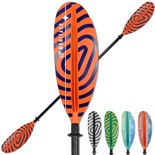 Kayak Paddles with Fiberglass Shaft and Reinforced PP Blade, Floating Adjustable Kayaking Oars, 3 Piece, 220-240 cm/86-94 Inches, 240-260 cm/94-102 Inches