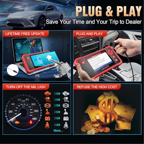 LAUNCH CRP123 OBD2 Scanner-2024 Newest Model Engine/ABS/SRS/Transmission Diagnostic Scan Tool SRS Airbag Code Reader,Lifetime Free Update