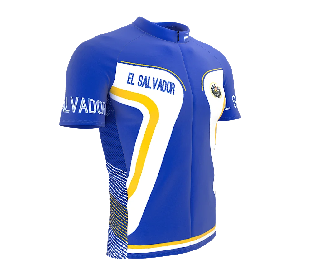 El Salvador Full Zipper Bike Short Sleeve Cycling Jersey  for Men - Size S