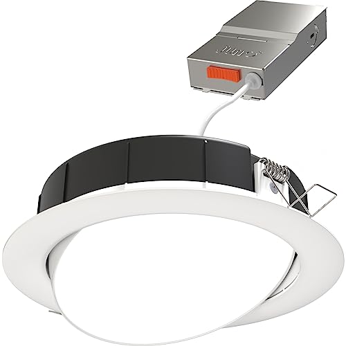 Juno WF6 ADJ SWW5 90CRI MW M6 Wafer-Thin LED Downlight, Adjustable Trim, Switchable CCT 2700K, 3000K, 3500K, 4000K, and 5000K, 90+ CRI, Matte White, 6-Inch