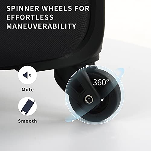 Merax Suitcase Set Softside 3-Piece Expandable Luggage with TSA Lock Spinner Wheels Lightweight Upright Luggage with Travel Bag(22/26/30 IN, Deep Blue)