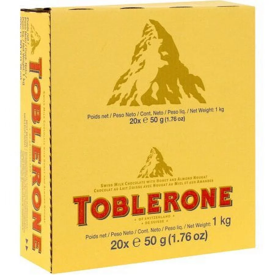Toblerone Chocolate Bars, 1.76 Oz, 20 Count