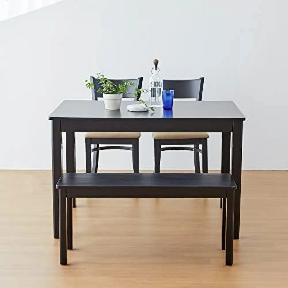 YZboomLife Cabin 37.4" Wooden Dining Bench/Small Modern Farmhouse Malaysian Oak Wood Bench (Natural)