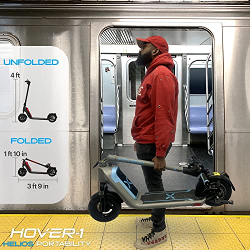 Hover-1 Helios Electric Folding Scooter, 18 MPH Top Speed, 24 Mile Range, 500 Watts Max Power, 10” Pneumatic Tires, Rear Disc Brakes, and Dual Front Suspension