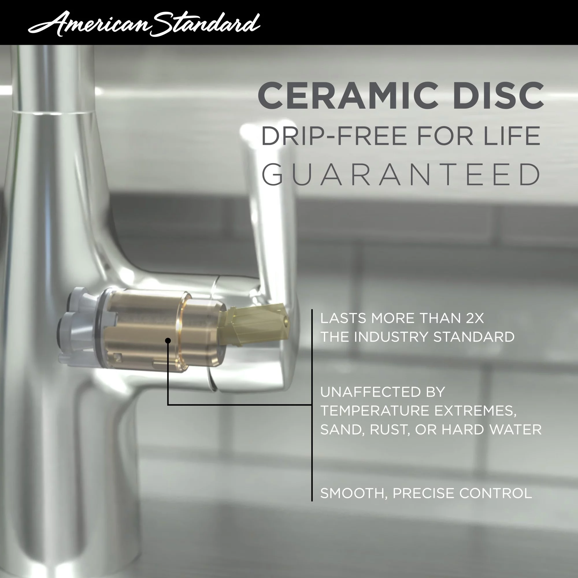 American Standard 7074.400 Colony Pro Double Handle Bar / Prep Faucet - Stainless Steel