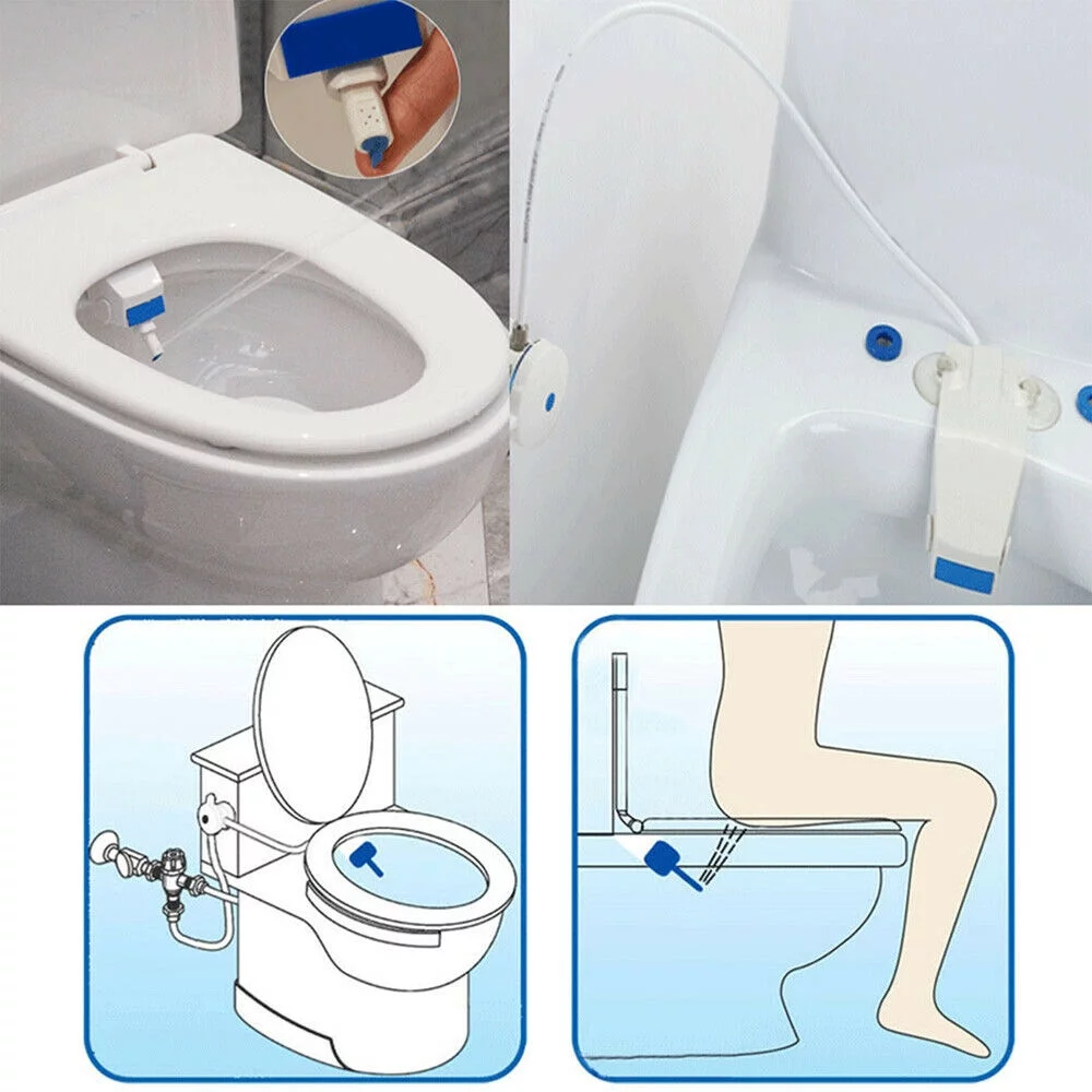 Bathroom Bidet Toilet Fresh Water Spray Clean Seat Non-Electric Kit Attachment