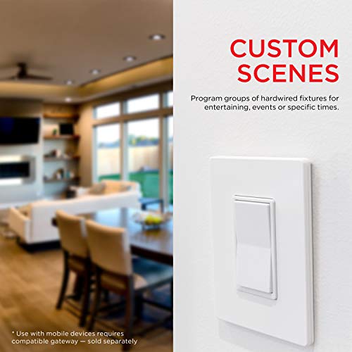 UltraPro Add-On Switch QuickFit and SimpleWire, In-Wall White Rocker Paddle Only, Z-Wave ZigBee Wireless Smart Lighting Controls, NOT A STANDALONE Switch, 2 Pack, 54905