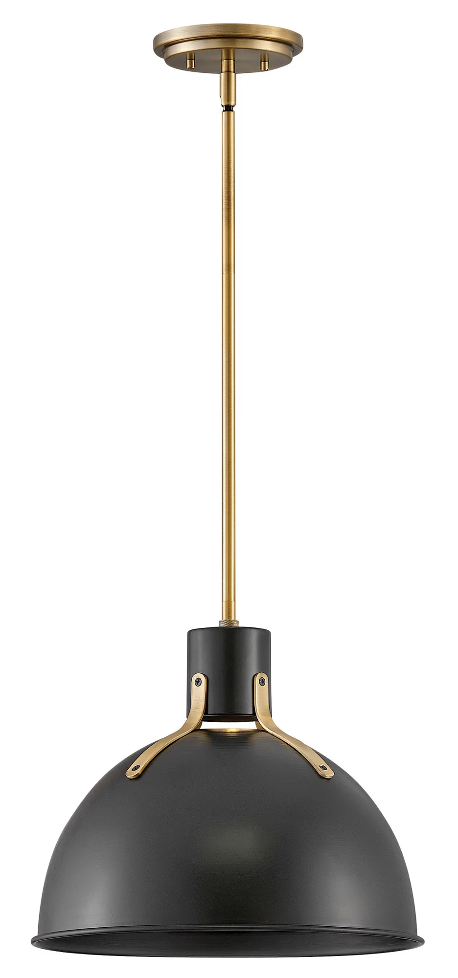 3487SK-Hinkley Lighting-Argo - 14 Inch 6.5W 1 LED Small Pendant-Satin Black Finish