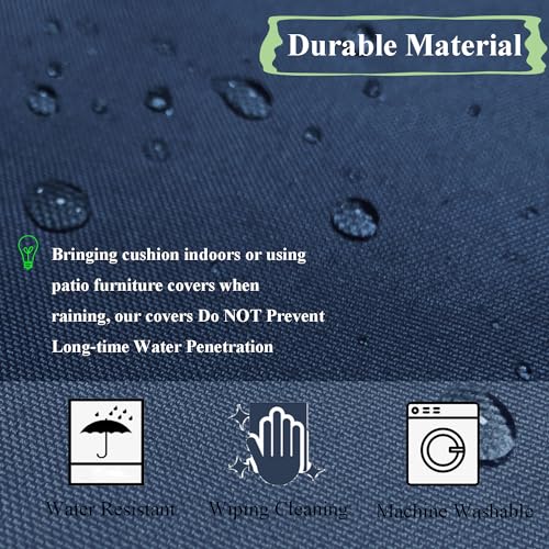 FLYMEI Patio Cushion Covers, Water Resistant Outdoor Cushion Cover Replacement, Patio Sofa Cushion Covers Only Outdoor Couch Cushion Covers, 25
