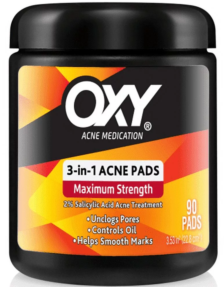 6 Pack Oxy Maximum Action 3-In-1 Acne Treatment Pads, 90 Count Each