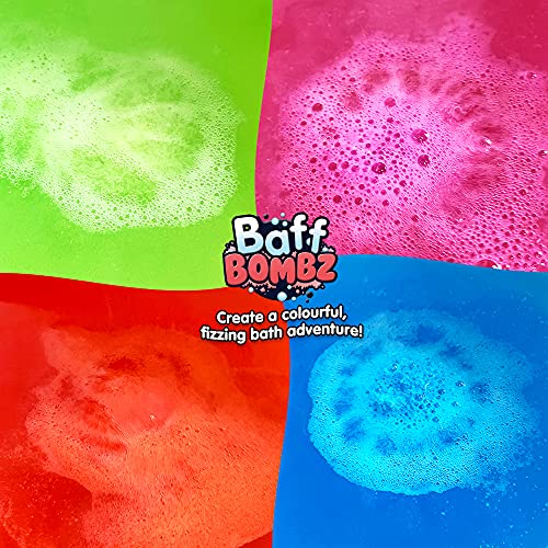 Baff Bombz Magic Brush, 4 x Bath Bombs, Magically Paint Your Bath Water, Creative Bath Toy for Children, Birthday Gifts for Boys & Girls, Pocket Money Toy, Moisturising Bath Fizzers