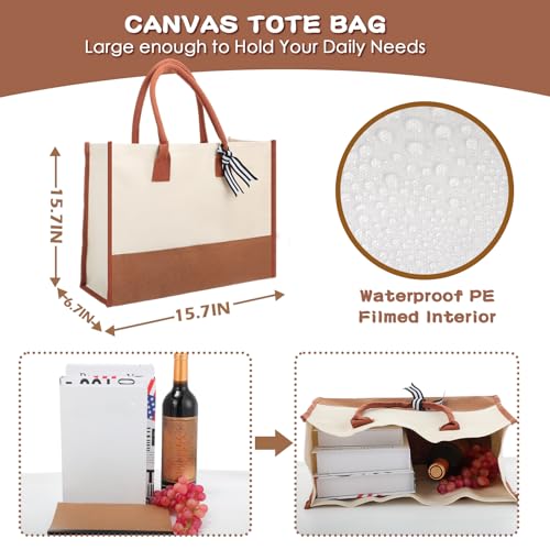 Reginary 12 Pack Canvas Tote Bags Initial Classic Present Personalized Canvas Beach Bag for Wedding, Birthday, Beach(Black and White)