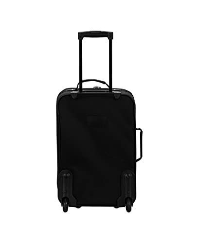 Rockland Vara Softside 3-Piece Upright Luggage Set, Expandable,Black dot, (20/22/28)