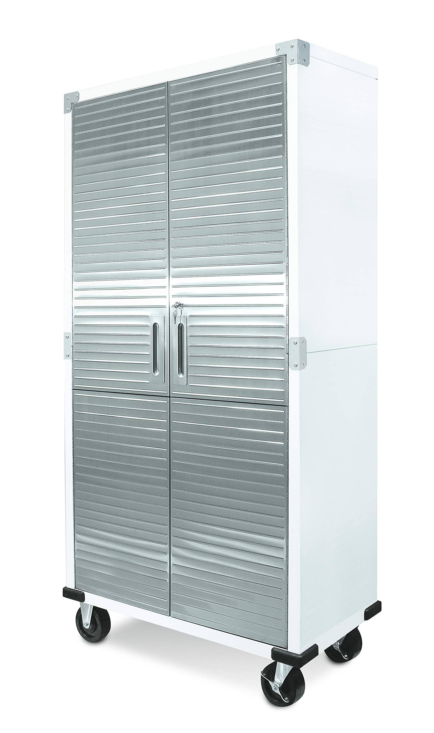 Seville Classics UltraHD 2-Door Rolling Storage Cabinet, 36x22 W x 18x22 D x 72x22 H, White