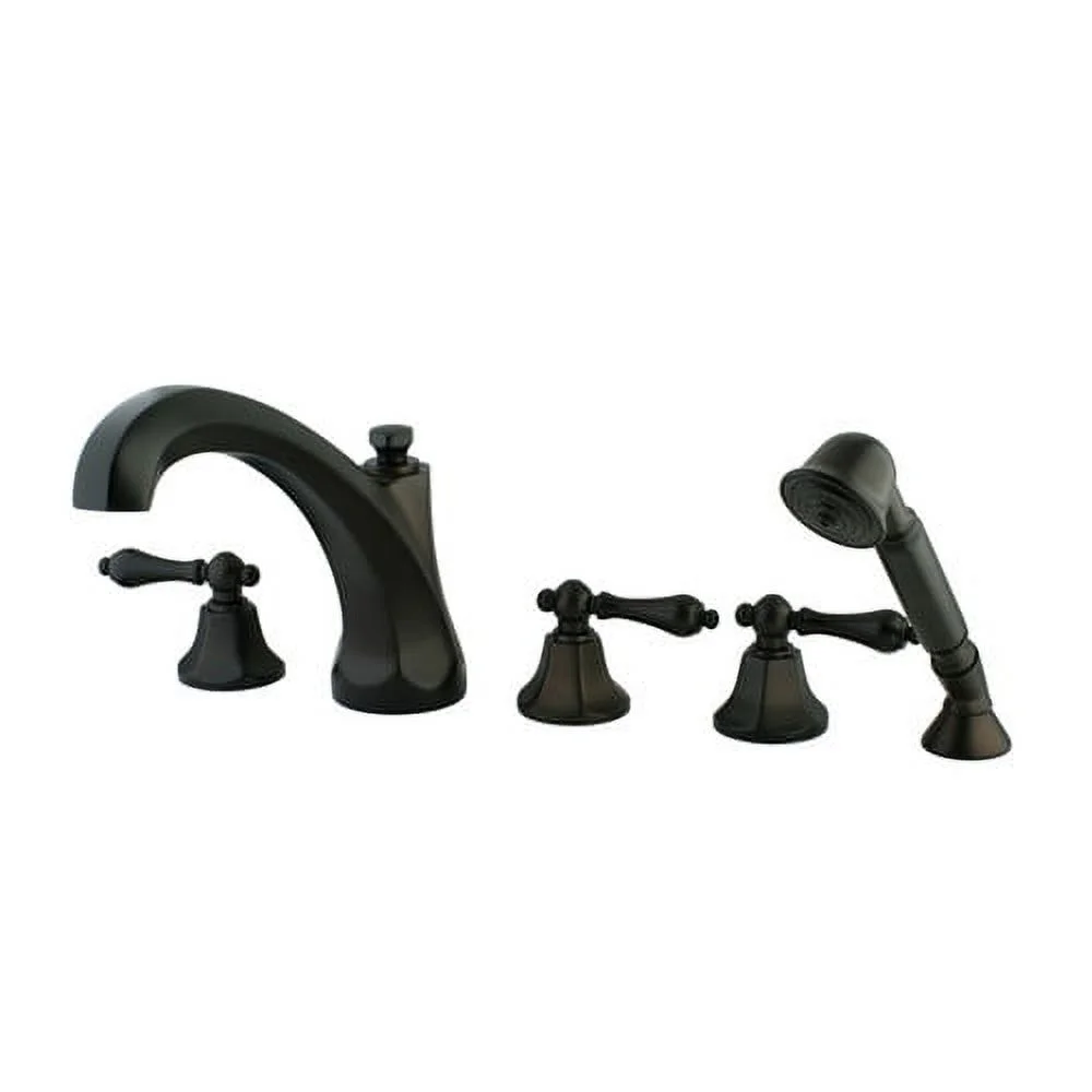 Kingston Brass Metropolitan Three Handle Tub Faucet with Hand Shower