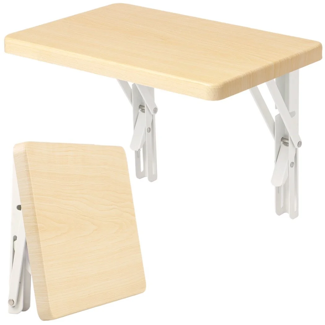 Folding Shelf with Bracket, Heavy Duty Collapsible Shelf, Wooden Wall Mounted Folding Table, Space Saving Floating Shelf for Laundry Room Kitchen Study Room