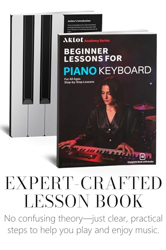 AKLOT Upright Digital Piano Keyboard: 88-Key Graded Hammer Action Weighted Keyboard with Ambient Light, Triple Pedal, USB-MIDI, Dual 25W Speakers, Beginner Lesson Book, Headphones, Stickers, AUR-LS02