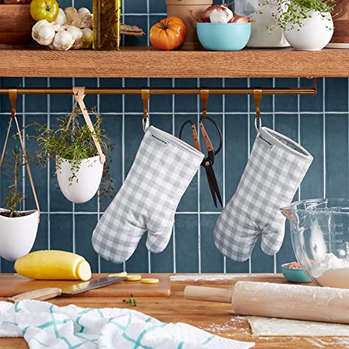 KitchenAid Gingham Oven Mitt 2-Pack Set, Passion Red, 7