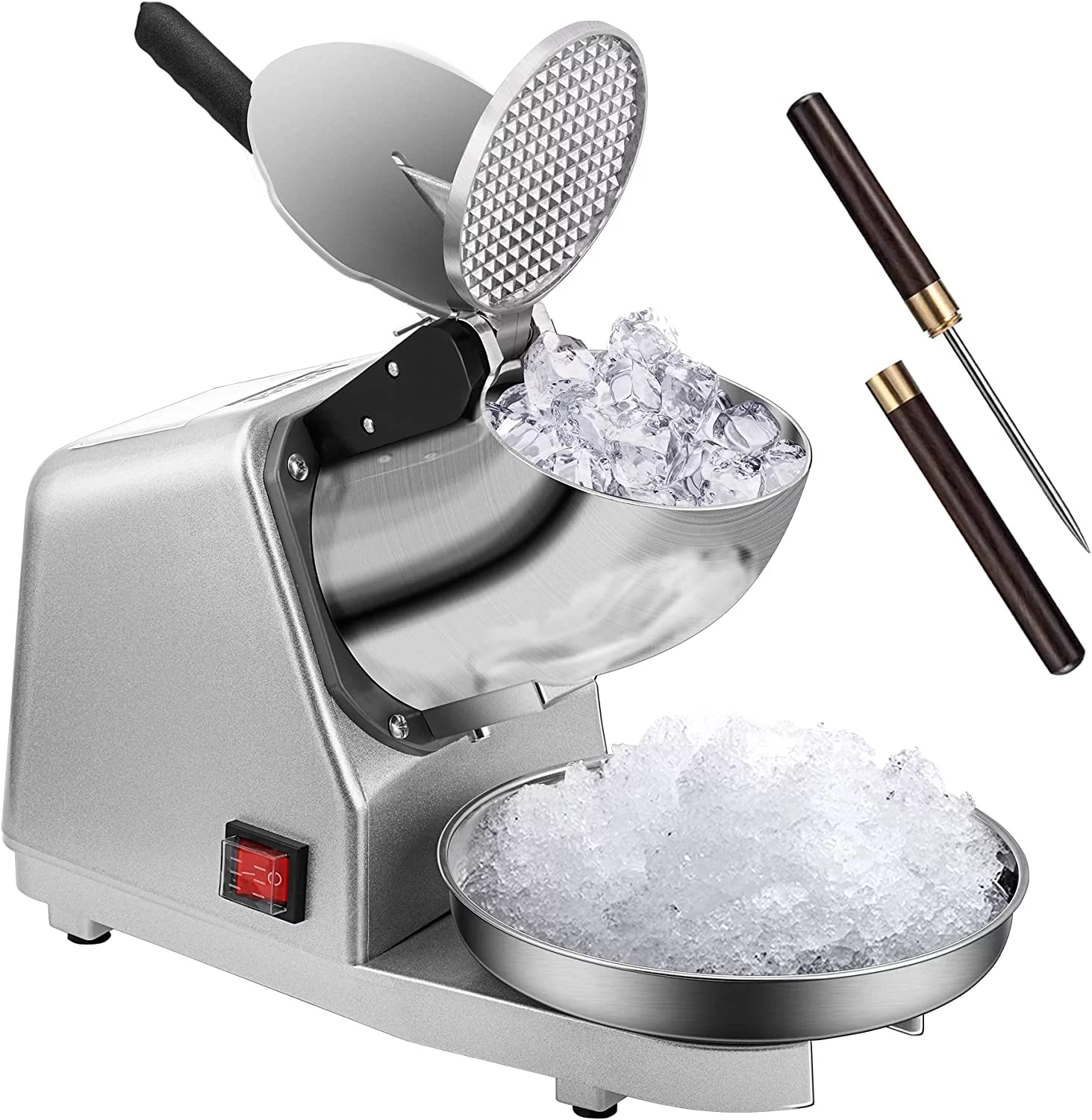 SPECSTAR 4 Blades Electric Ice Crusher Shaver Snow Cone Maker Machine with Ice Pick for Home and Commercial Use, 210lbs/hr