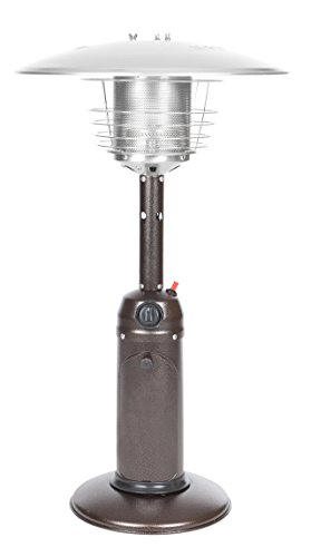 Fire Sense 60262 Portable Patio Heater Outdoor Tabletop Lightweight Propane 10,000 BTU Auto-Shutoff Valve CSA Approved - Stainless Steel