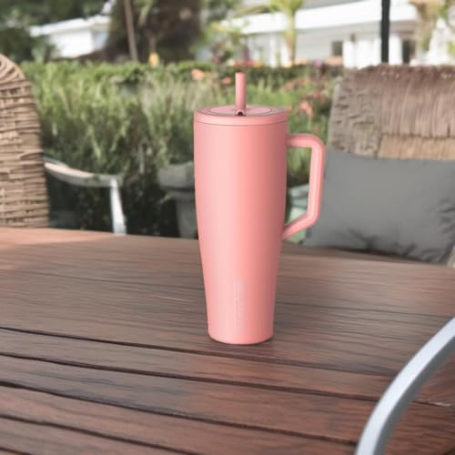 BrüMate Era 40 oz Tumbler with Handle and Straw | 100% Leakproof Insulated Tumbler with Lid and Straw | Made of Stainless Steel | Cup Holder Friendly Base | 40oz (Nightfall Blue)