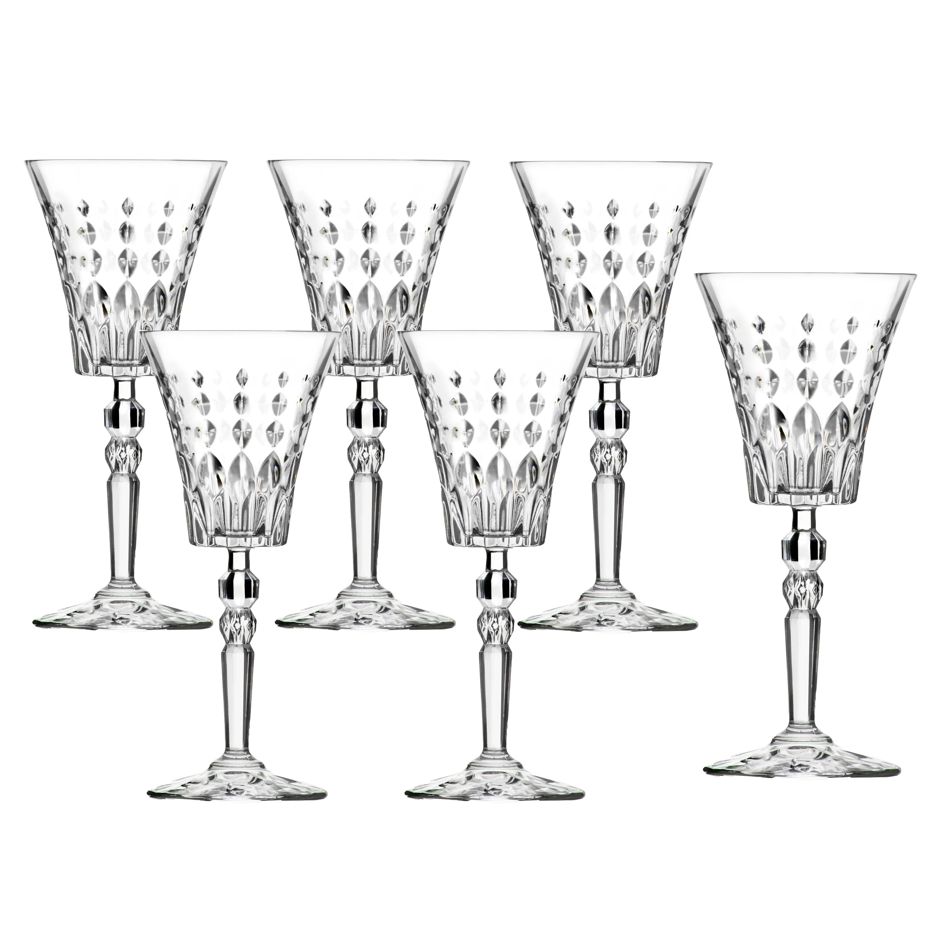 Lorren Home Trends Marilyn Set of 6 Red Wine Goblets