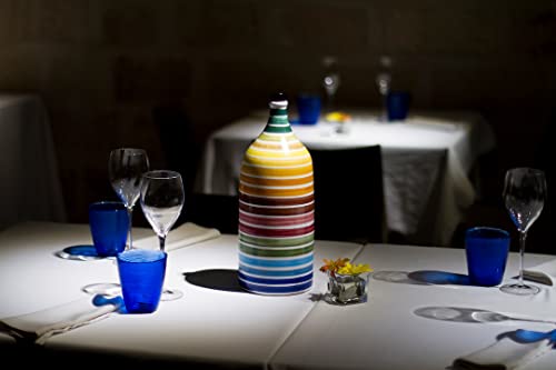 Antico Frantoio Muraglia | Premium Italian Extra Virgin Olive Oil | First Cold Pressed Gourmet EVOO | RAINBOW Arcobaleno Collectible Handmade Ceramic Bottle | 16.9 Fl.oz (500 ml)