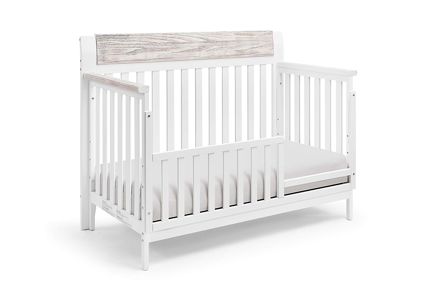 Suite Bebe Hayes 4 in 1 Convertible Crib, White and Wire Brushed Wood