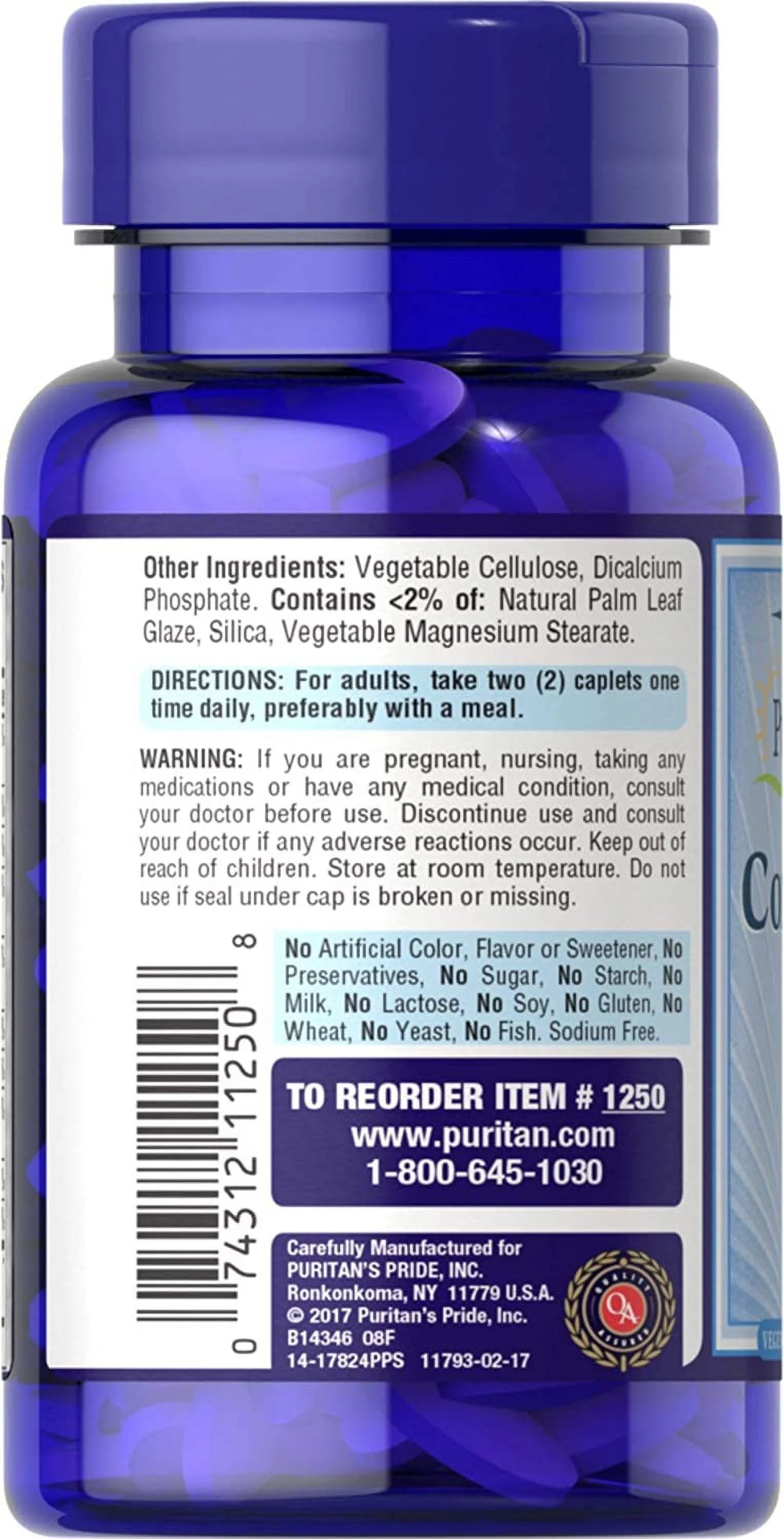 Puritan's Pride Complete B (Vitamin B Complex) - 100 Caplets