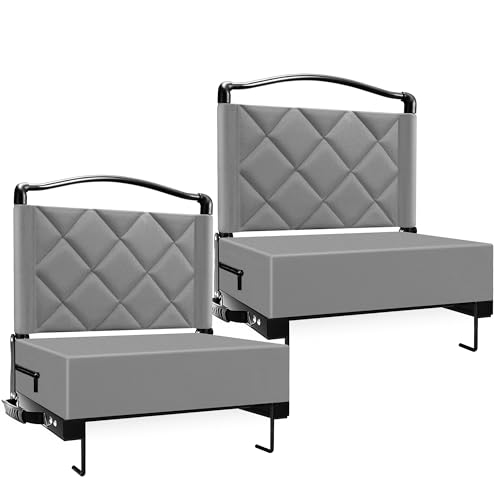 Stadium Seats with Back Support Cushion, Folding Stadium Seats for Bleachers Hold up 400lbs, Wide Bleacher Seat with Shoulder Strap & Handle Comfort for Sports Events (Black, 1pcs)
