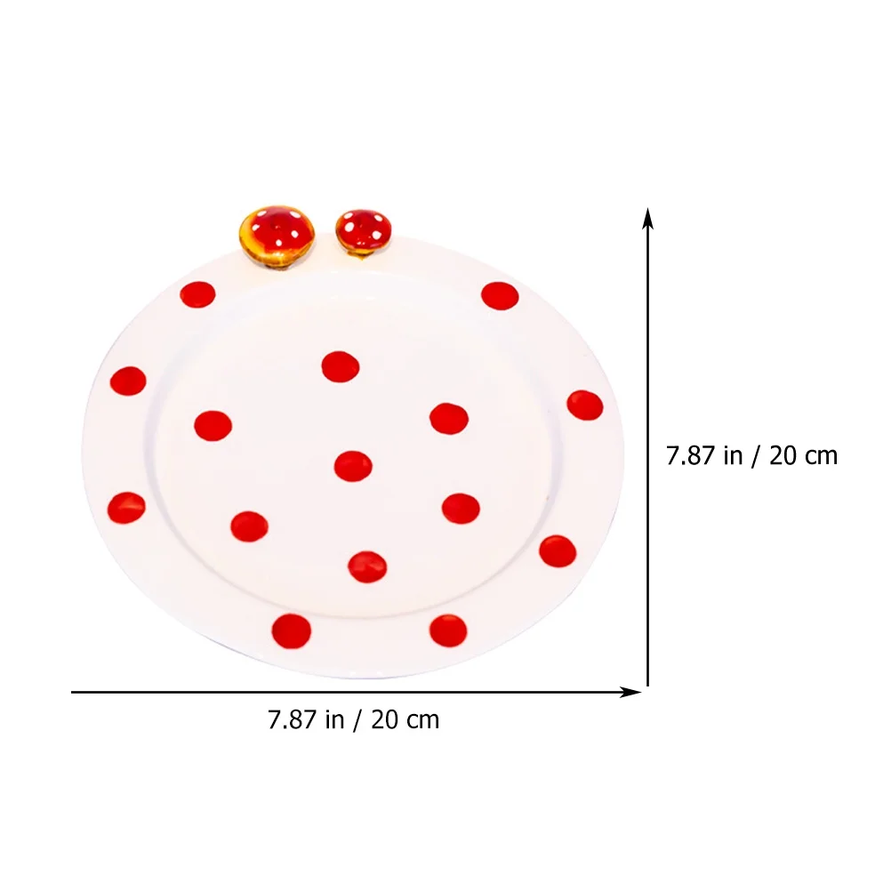 Hand-painted Ceramic Plate Stereo Mushroom Bread Plate Salad Dish Tableware