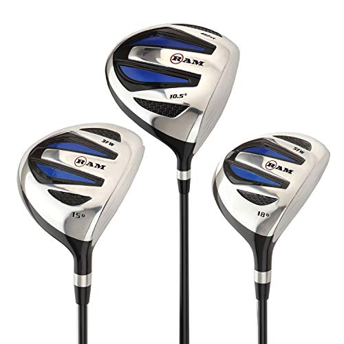 Ram Golf EZ3 Mens Wood Set - Driver, 3 & 5 Wood -Headcovers Included