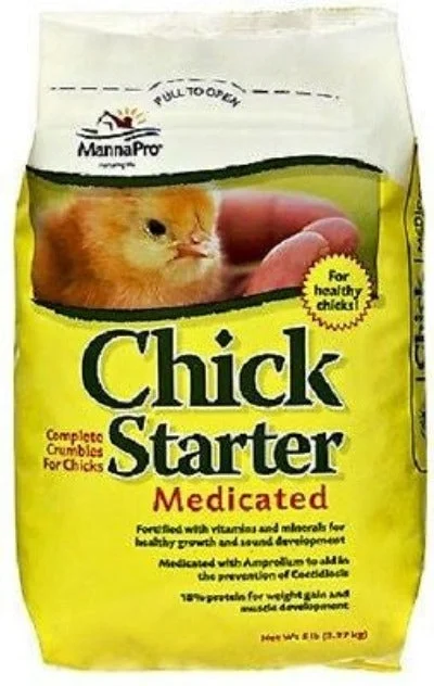 Manna Pro 1000197 5 LB Bag Of Medicated Chick Starter Chicken Feed Food Crumble - Quantity of 1